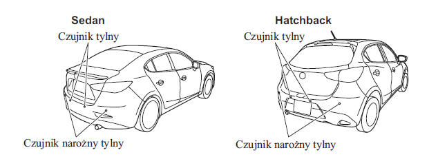 Mazda 2 Czujniki parkowania Podczas jazdy