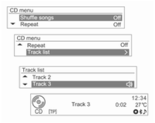 Menu CD  Lista utworów