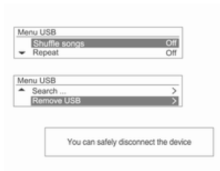 Menu USB  Odłącz USB