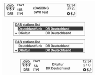 Korzystanie z listy stacji DAB