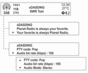 Wyświetlanie informacji nadawanych przez stacje DAB