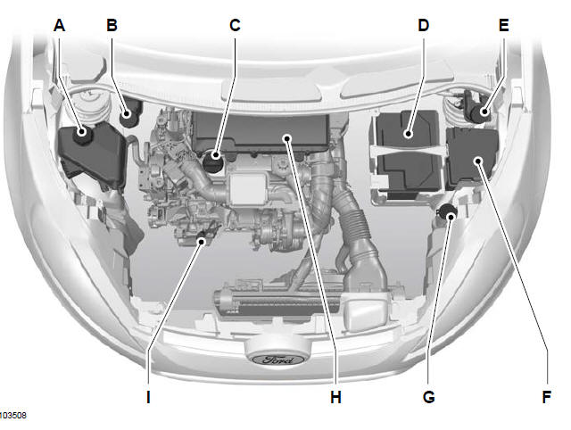 Widok ogólny komory silnika - 1,4 l Duratorq-TDCi (DV) Diesel