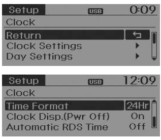 Clock settings