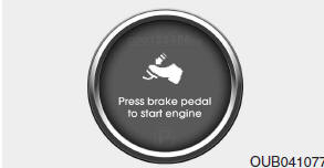 Press brake pedal to start engine