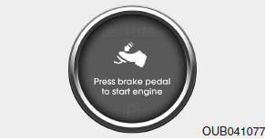 Press brake pedal to start engine