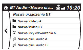 Przykład zastosowania (W przypadku wyszukiwania utworu z najwyższego poziomu listy na urządzeniu)